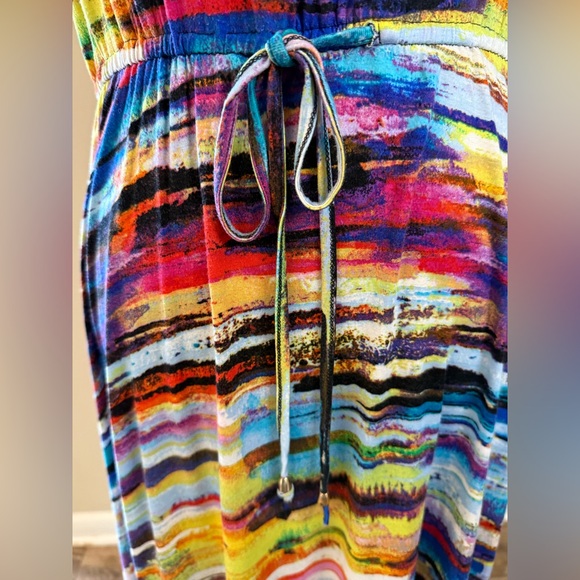 Neiman Marcus abstract striped colorful maxi dress SZ S/M - Picture 4 of 14